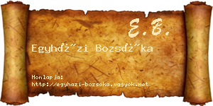 Egyházi Bozsóka névjegykártya
